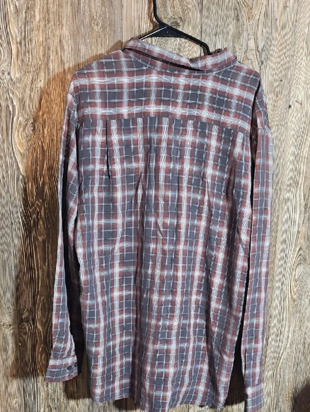 The North Face Men's Plaid Button-Down Shirt in Maroon and Gray